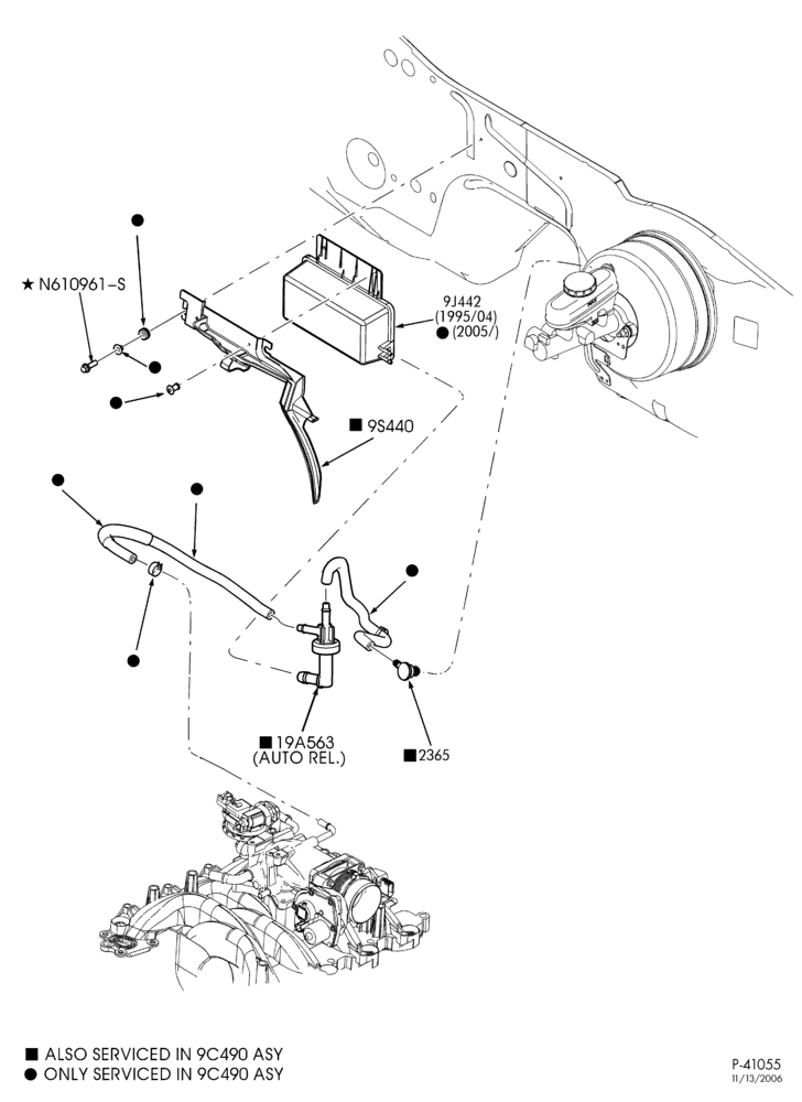 Схема MANIFOLDS, THERMOSTATS & EMISSION PARTS-Manifold assembly vacuum outlet
