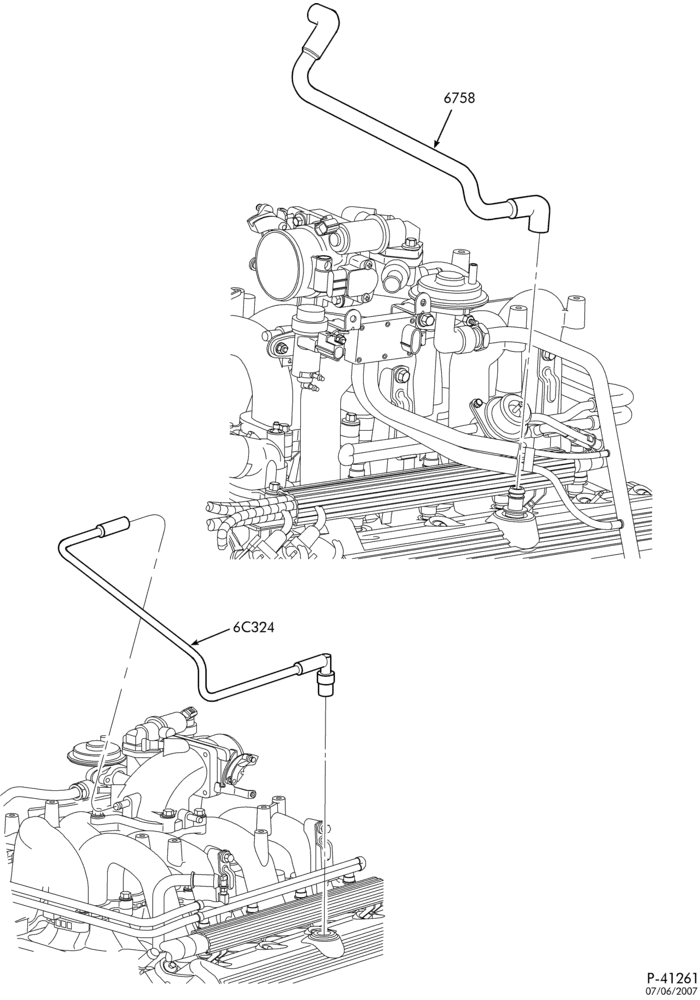Схема 8 CYL. 4.6L-Emission control crankcase-F150/250-Under 8500# GVW