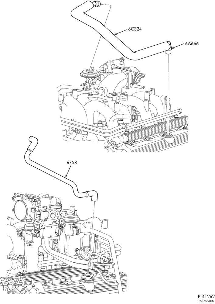 Схема 8 CYL. 4.6L-Emission control crankcase-F150/250-Under 8500# GVW