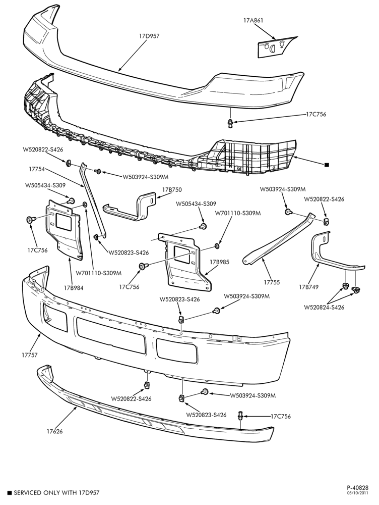 Схема BUMPERS-Front bumper - narrow frame-L1