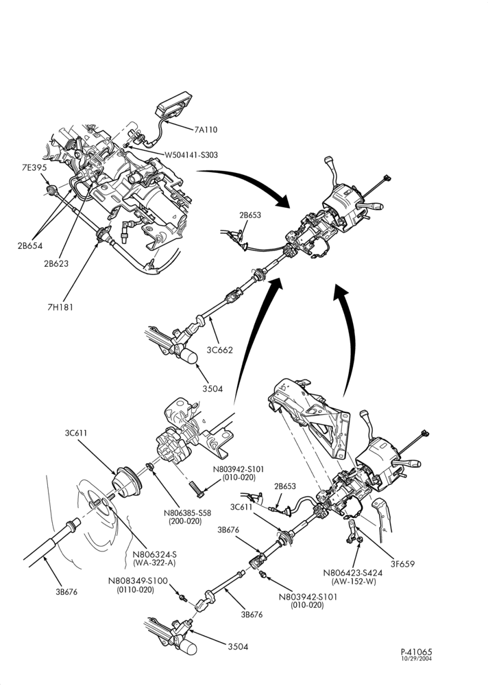 Схема STEERING-Steering column - column shift - Page C