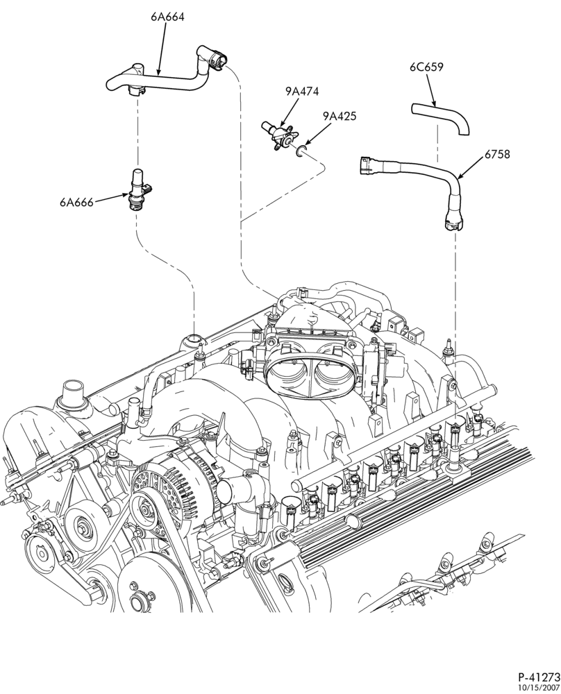 Схема 10 CYL. 6.8L-Emission control crankcase-E350/450