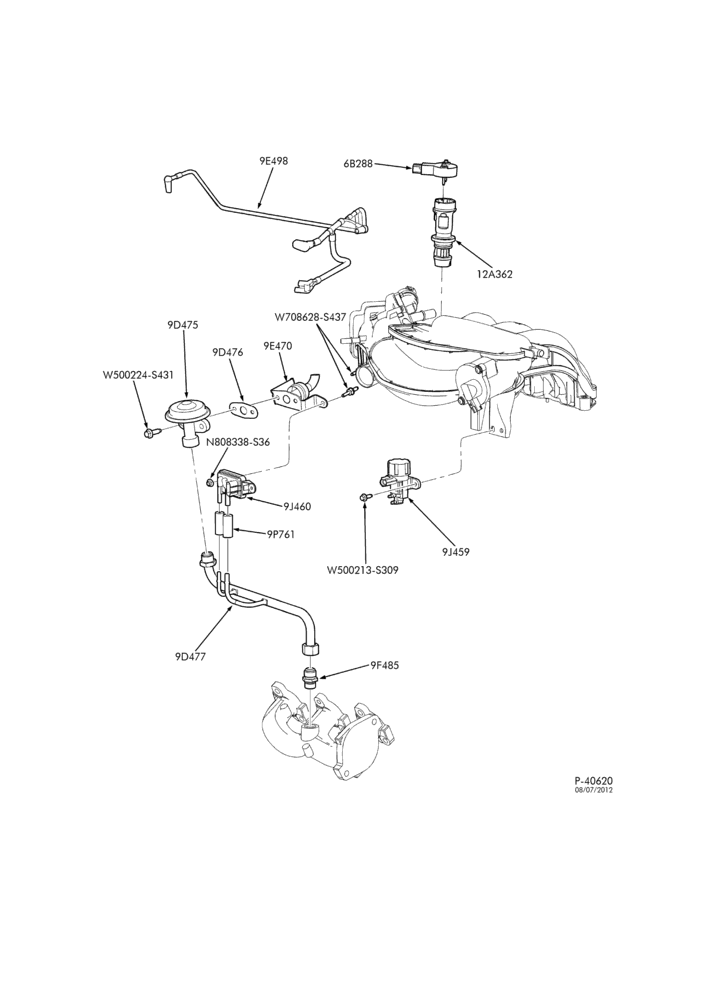 Схема 6 CYL. 3.0L - EXC. DOHC-Emission system - exhaust gas recirculation (E.G.R.)