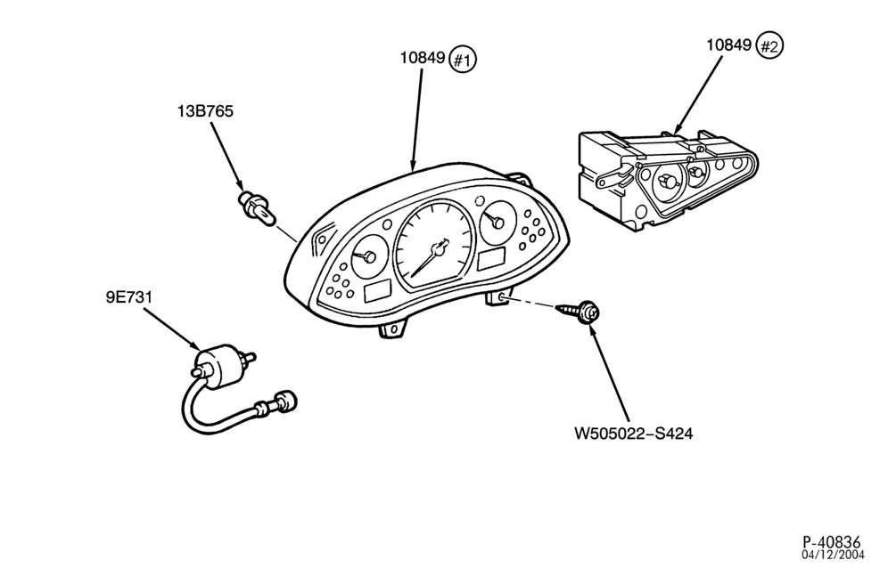 Схема Генератор, INSTRUMENT CLUSTER, BATTERY-Instrument cluster & related parts - SVT edition