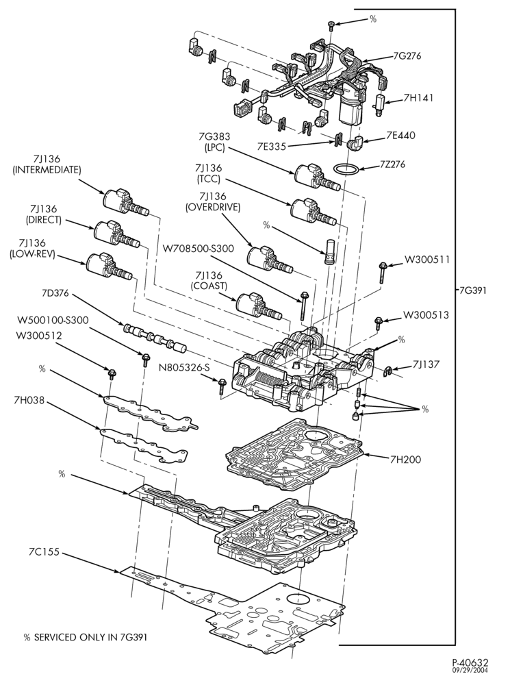 Схема TORQSHIFT TYPE-INTERNAL PARTS - Solenoid body & related parts-E340/450