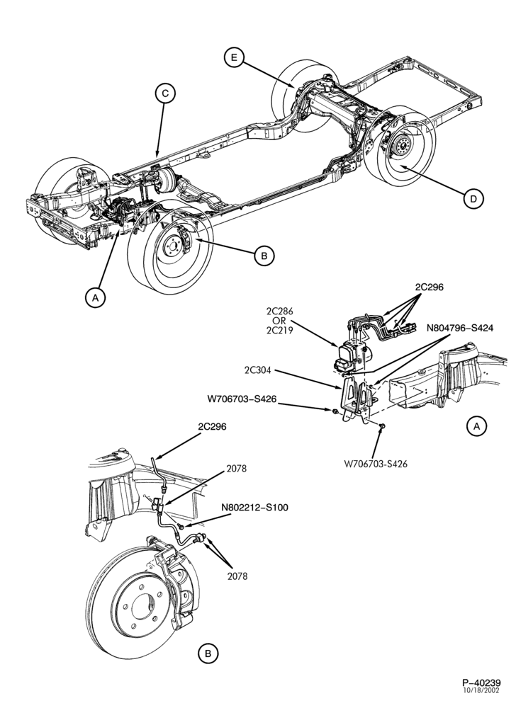 Схема BRAKES-Disc brake system - with anti-lock & traction control - Page A