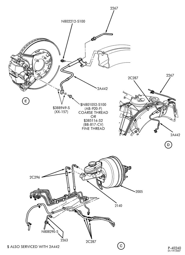 Схема BRAKES-Disc brake system - with anti-lock & traction control - Page B