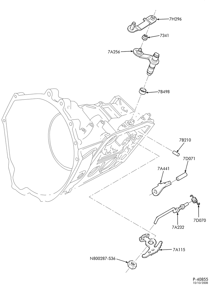 Схема 4R70W TYPE - INTERNAL PARTS-Manual selector linkage & parking mechanism