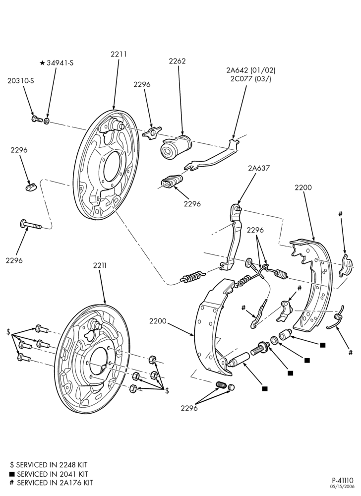 Схема BRAKES-Brake assembly - rear drum brake & related parts - with 9" drums-R