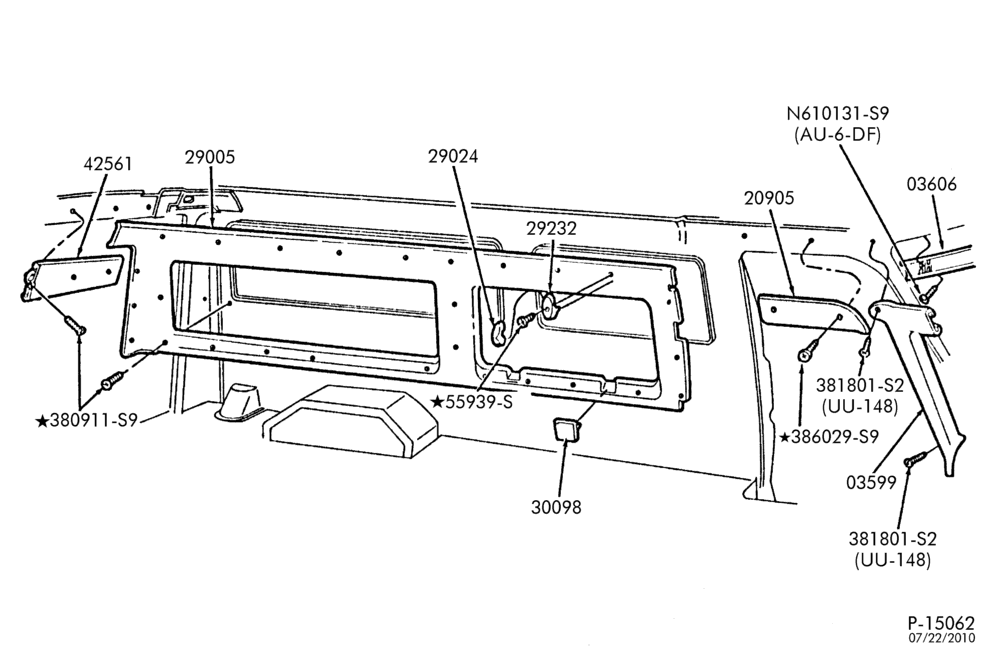 Схема TRIM-Interior trim garnish mouldings and related parts - w/windows- L.H.-All(exc. Super Wagon)