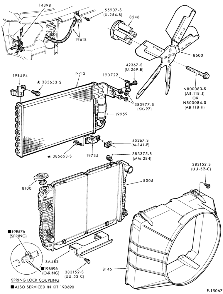 Схема AIR CONDITIONER-Condenser, Dehydrator - hang- integral - 4 cyl.