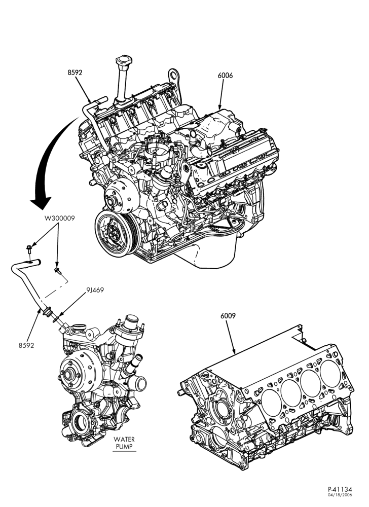 Схема 8 CYL. 6.0L - DIESEL-Service engine & short block-E350/450