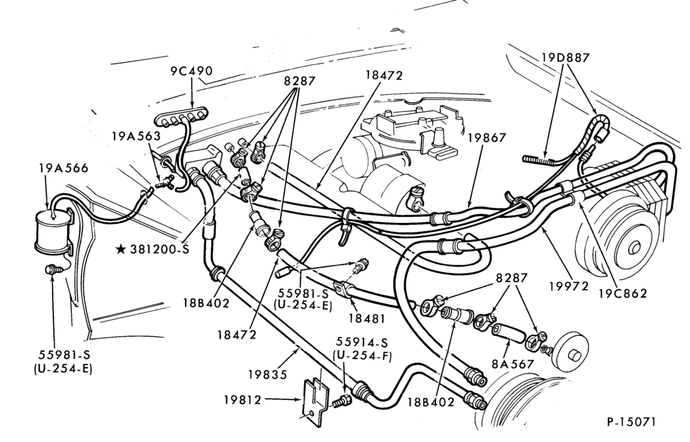 Схема AIR CONDITIONER-Engine Compartment - integral- 8 cyl.