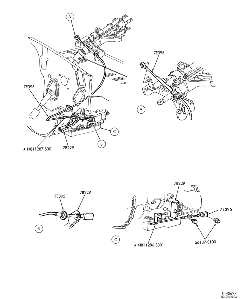 Схема 4R75W TYPE-EXTERNAL PARTS-Gearshift controls
