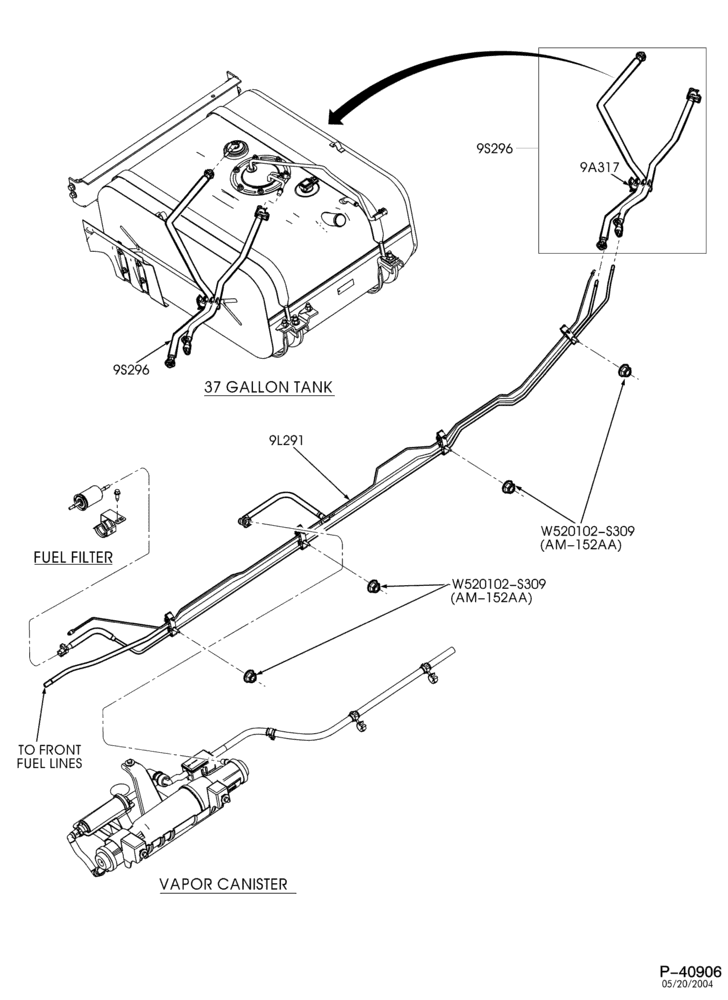 Схема 10 CYL. 6.8L-Aft fuel tank & related parts - 138" WB