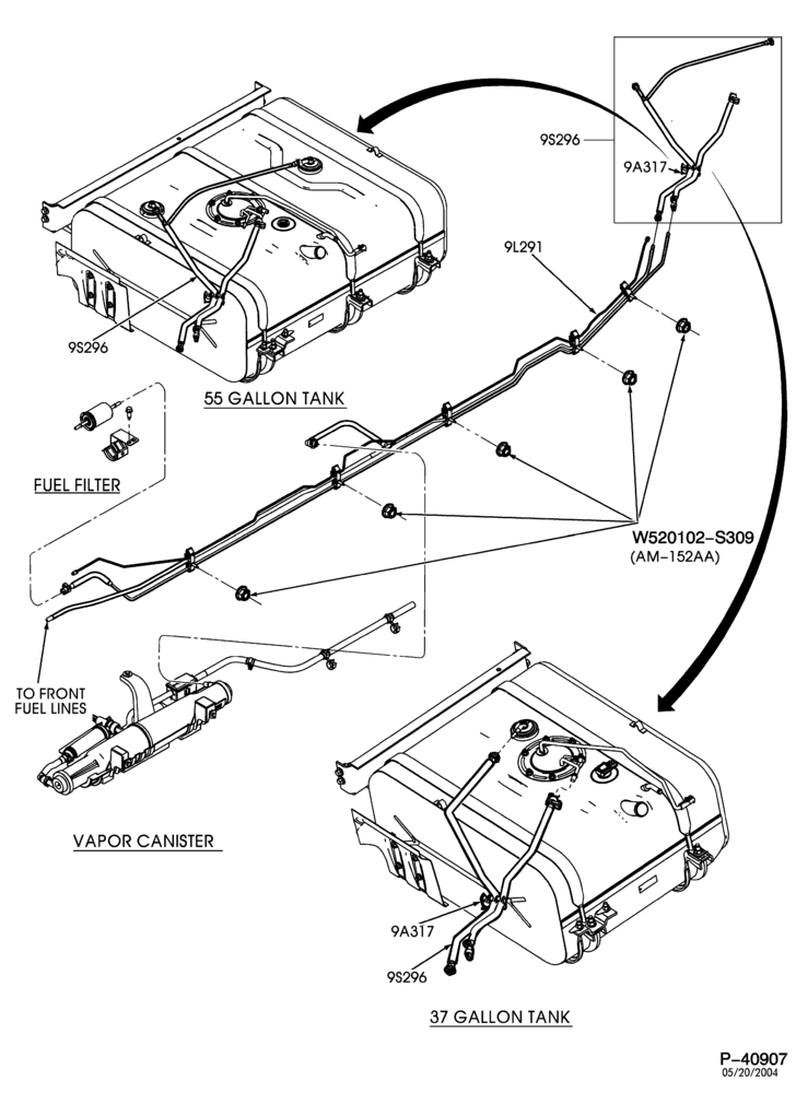 Схема 10 CYL. 6.8L-Aft fuel tank & related parts - 158" WB