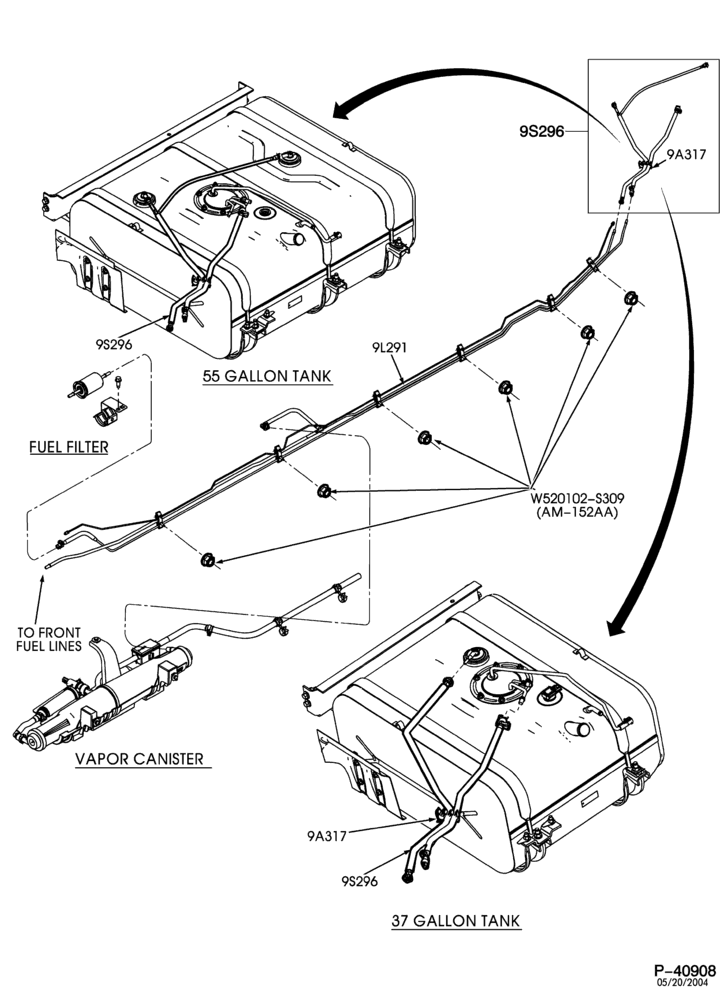 Схема 10 CYL. 6.8L-Aft fuel tank & related parts - 176" WB