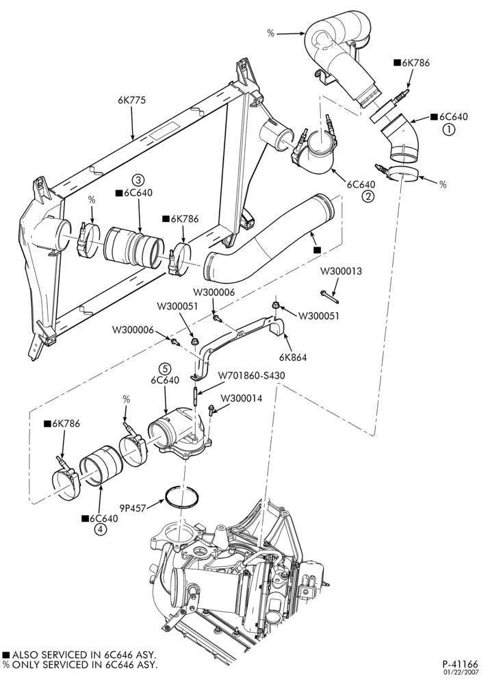 Схема 8 CYL. 6.0L - DIESEL-Turbocharger air cooling system-E350/450