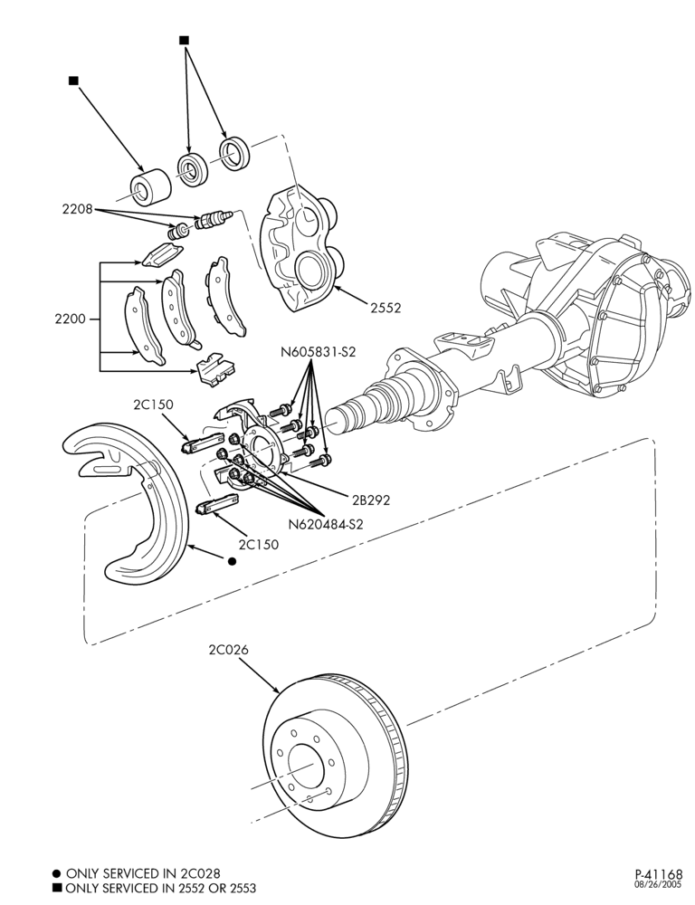Схема BRAKES-Brake assembly - disc rear-E450