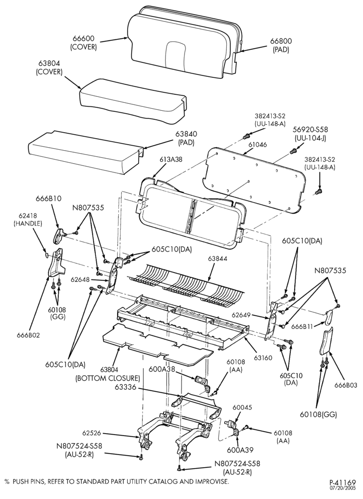Схема SEATS AND SEAT BELTS-Rear seat - 3rd row-L1