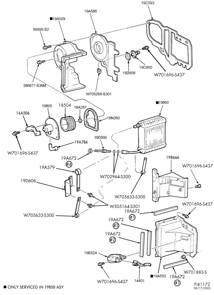 Схема AIR CONDITIONER-Air conditioner parts - evaporator - integral a/c - with EATC