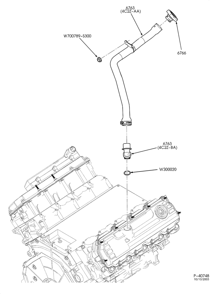 Схема 8 CYL. 6.0L - DIESEL-Oil fill pipe & related parts-E350/450