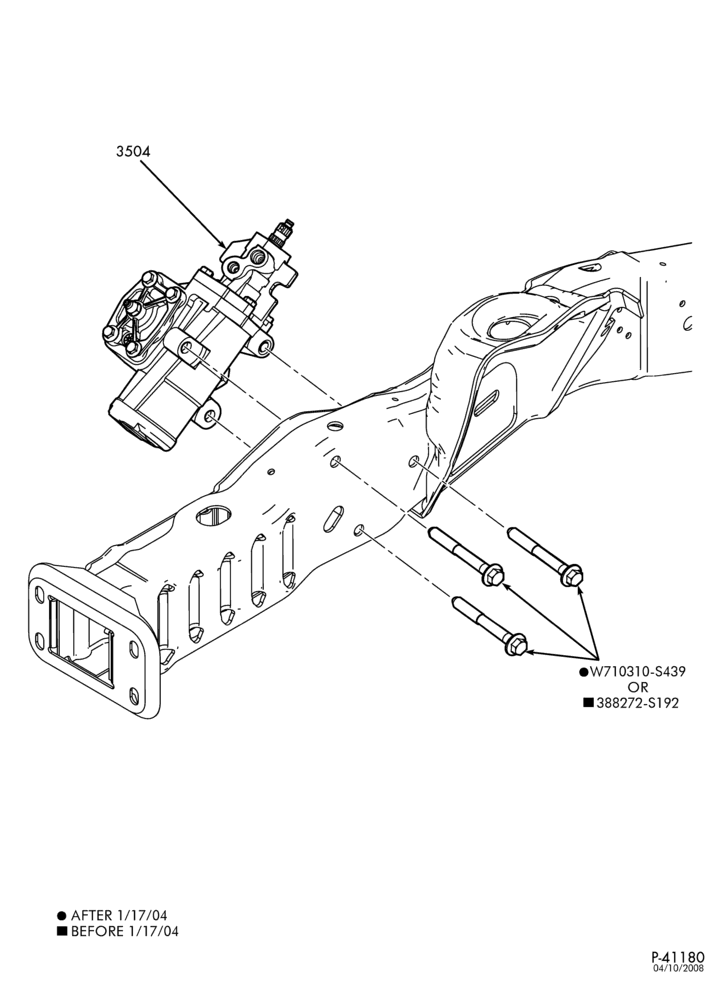 Схема Рулевое управление — Рулевой механизм mounting-E150/550