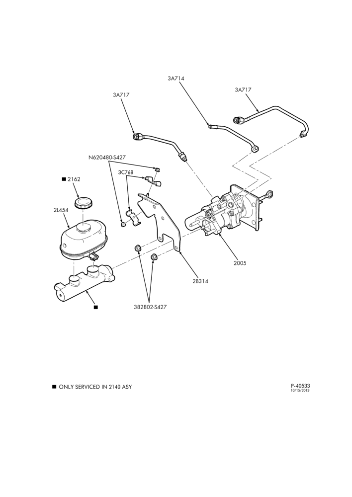 Схема BRAKES-Brake booster & master cylinder installation