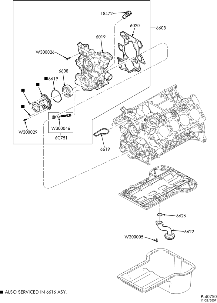 Схема 8 CYL. 6.0L - DIESEL-Oil pump, pickup & related parts-E350/450