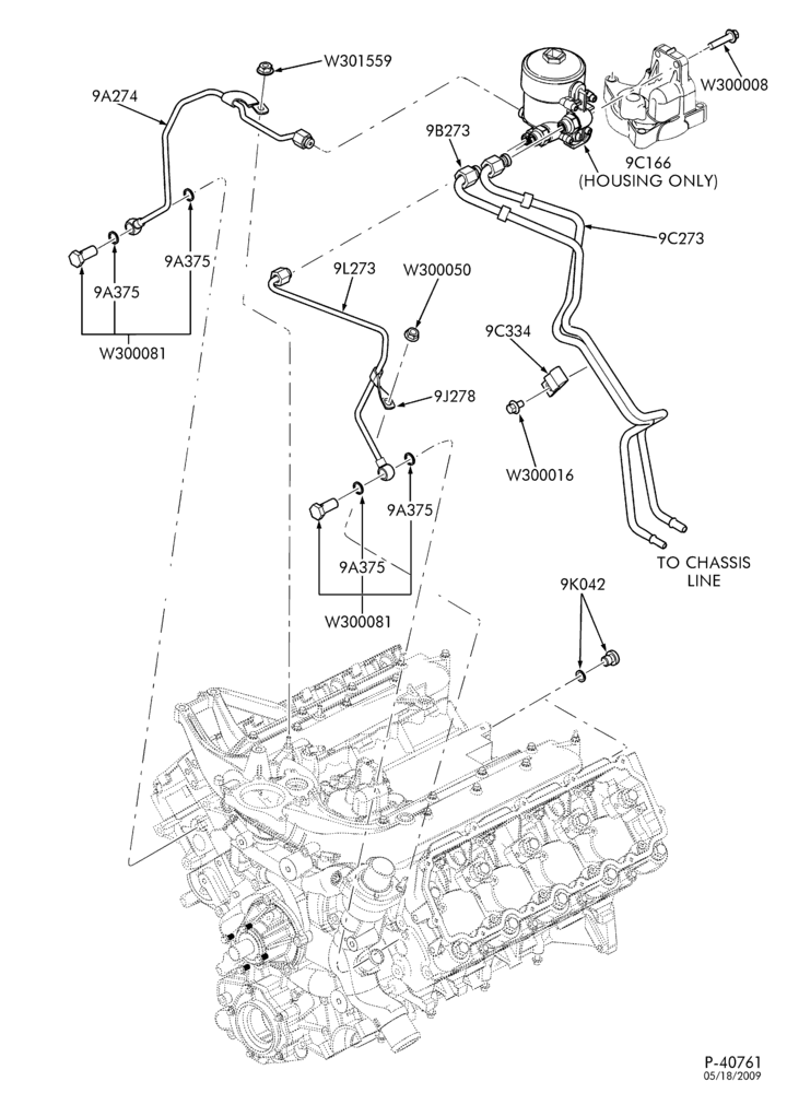 Схема 8 CYL. 6.0L - DIESEL-Fuel lines - engine mounted