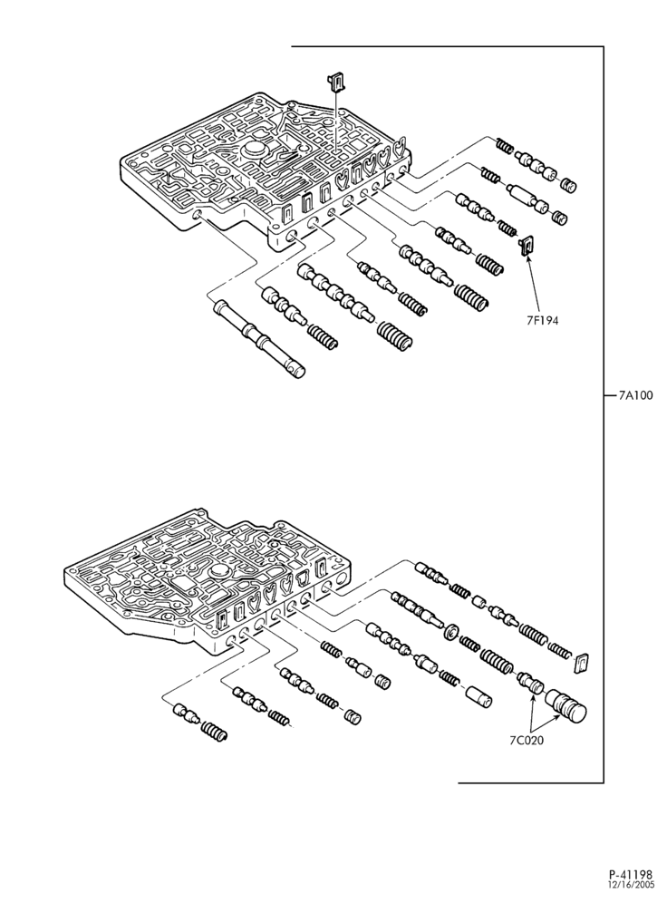 Схема AX4N TYPE - INTERNAL PARTS-Valve body & pump assembly (typical) - Page A