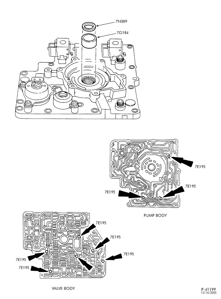 Схема AX4N TYPE - INTERNAL PARTS-Valve body & pump assembly (typical) - Page B