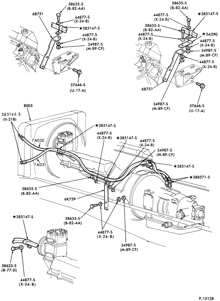 Схема OIL COOLER LINES-Oil cooler system - AT 540 and AT 545-8 cyl. gas-L-LN800