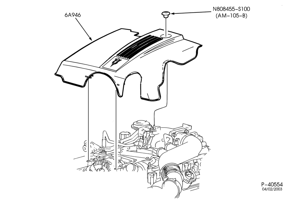 Схема 8 CYL. 4.6L - SOHC-Engine cover shield & related parts