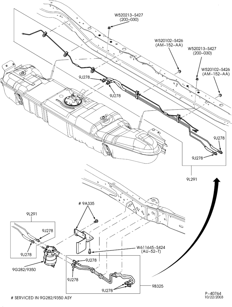 Схема 8 CYL. 6.0L - DIESEL-Fuel lines & related parts - midship tank