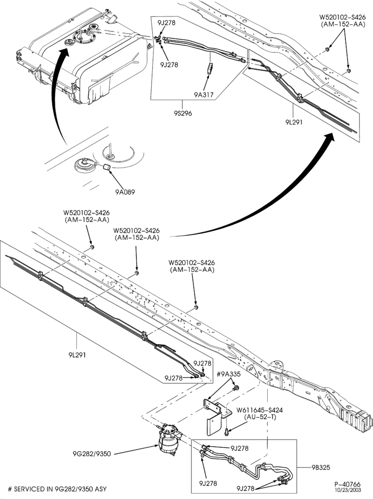Схема 8 CYL. 6.0L - DIESEL-Fuel lines & related parts - aft axle tank