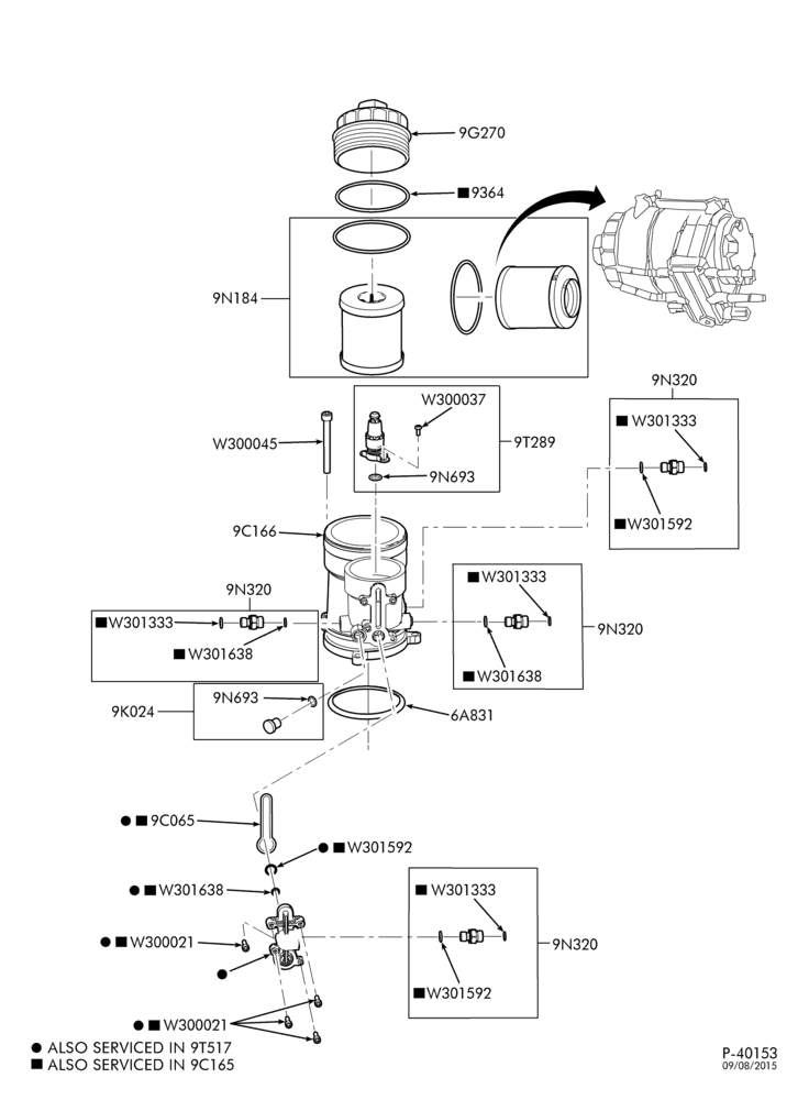 Схема 8 CYL. 6.0L - DIESEL-Fuel filter & related parts