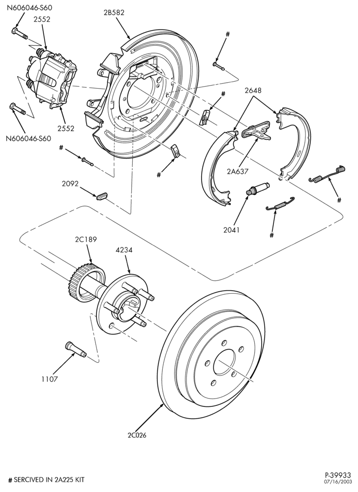 Схема BRAKES-Parking brake adapter - with rear disc brake - Limo