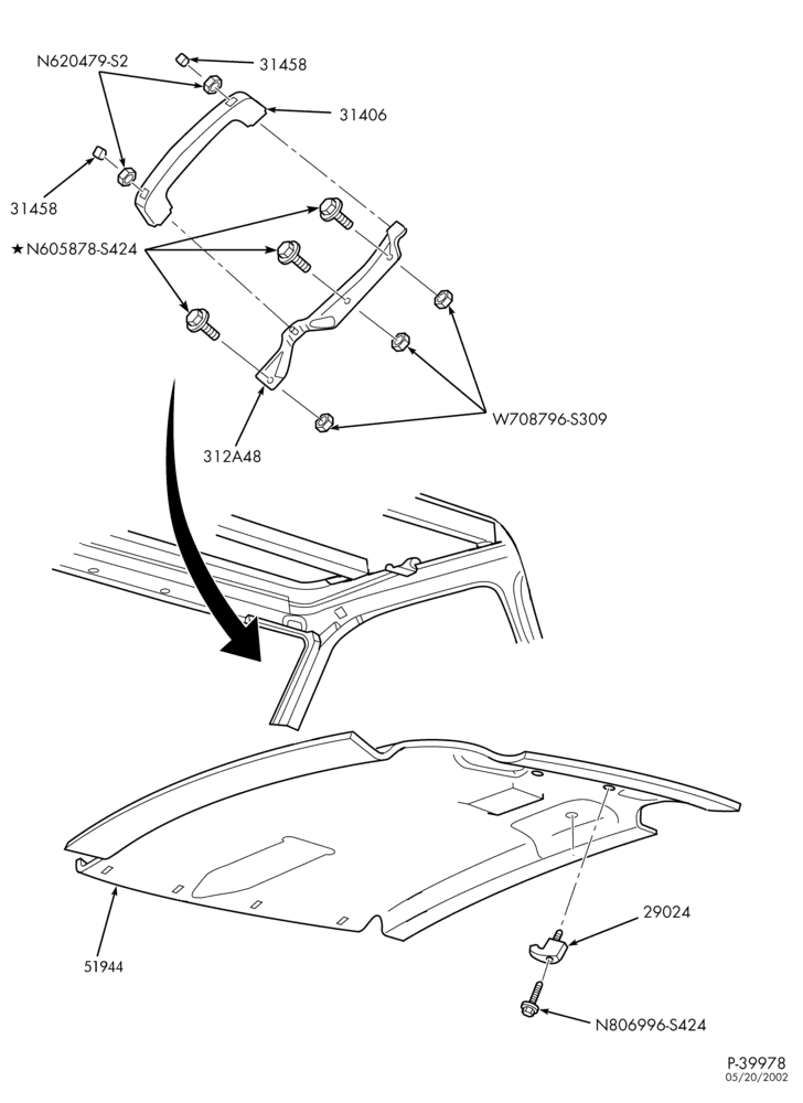 Схема SOFT, INTERIOR TRIM-Interior trim - roof trim - Regular Cab-F150