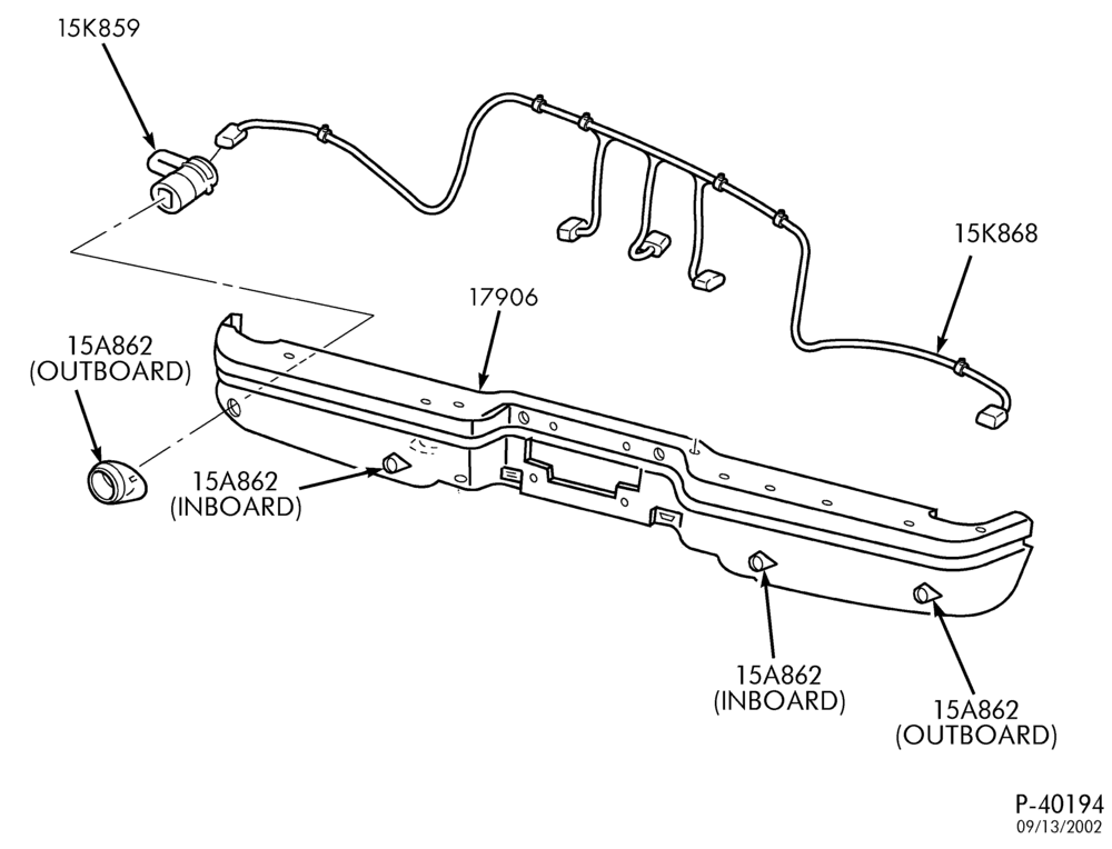 Схема ELECTRICAL SYSTEMS-Reverse parking aid-F250SD/550SD