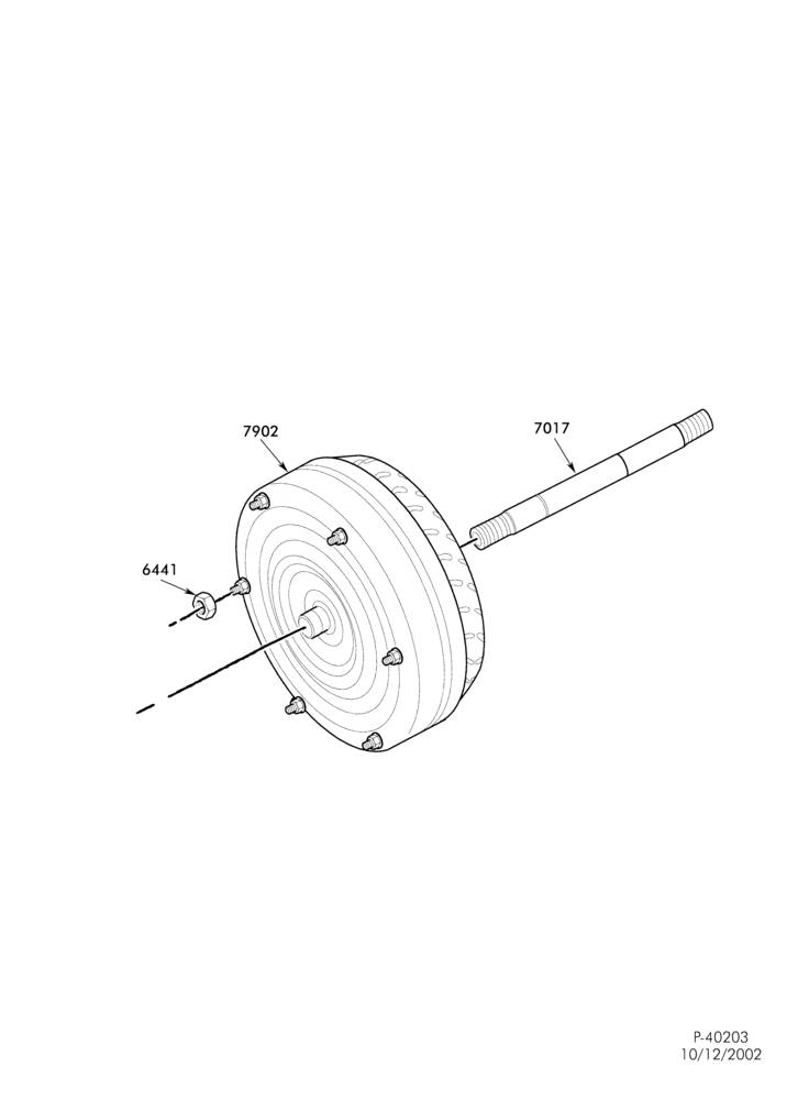 Схема TORQSHIFT TYPE-INTERNAL PARTS - Torque converter & input shaft-E340/450