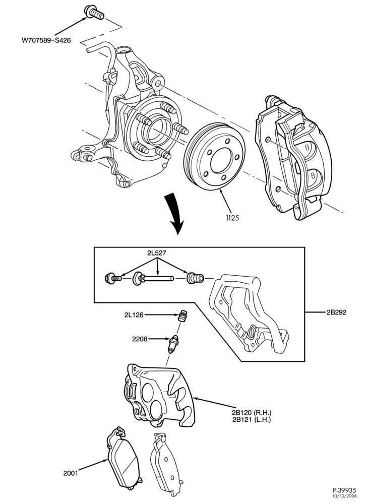 Схема BRAKES-Brake assembly - front disc caliper