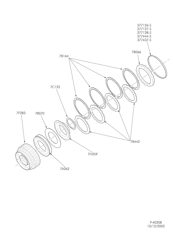 Схема TORQSHIFT TYPE-INTERNAL PARTS - Direct clutch-E340/450