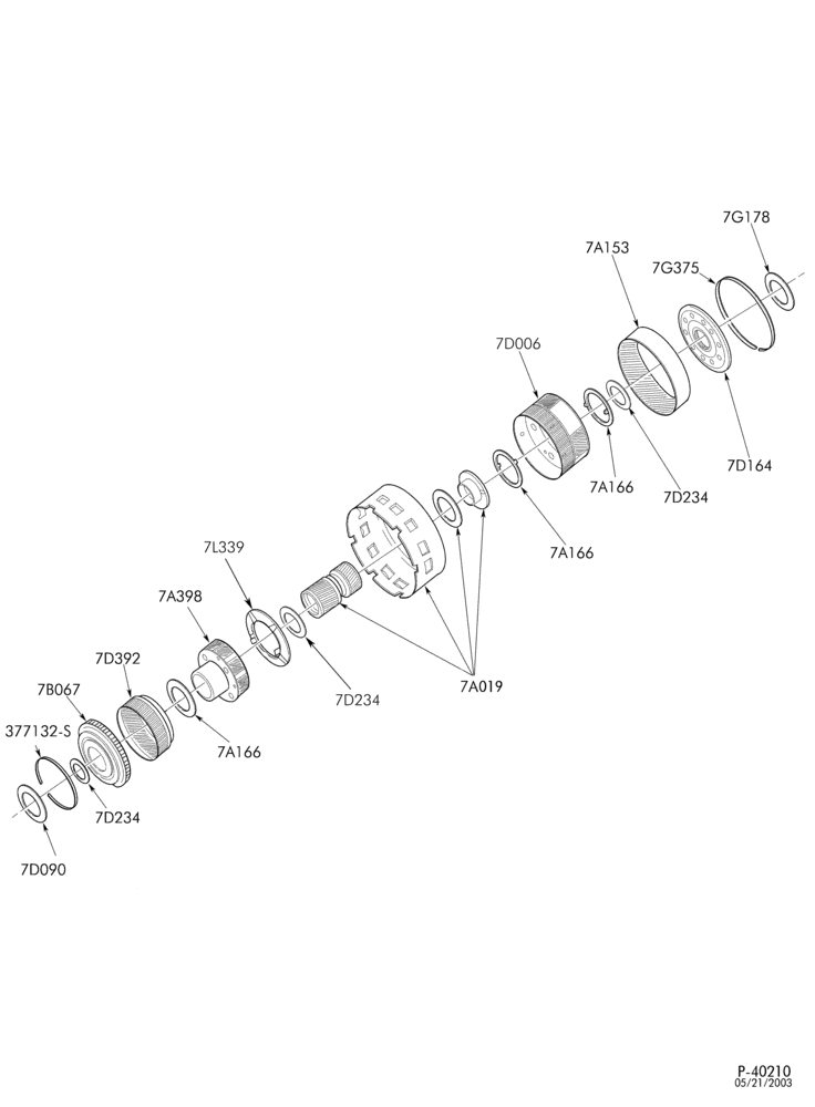 Схема TORQSHIFT TYPE-INTERNAL PARTS - Planetaries & related parts-E340/450