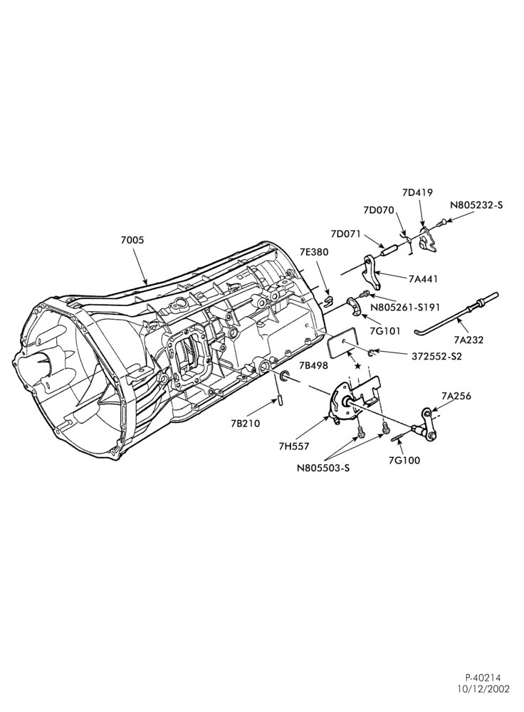 Схема TORQSHIFT TYPE-INTERNAL PARTS - Manual control linkage & parking pawl-E340/450