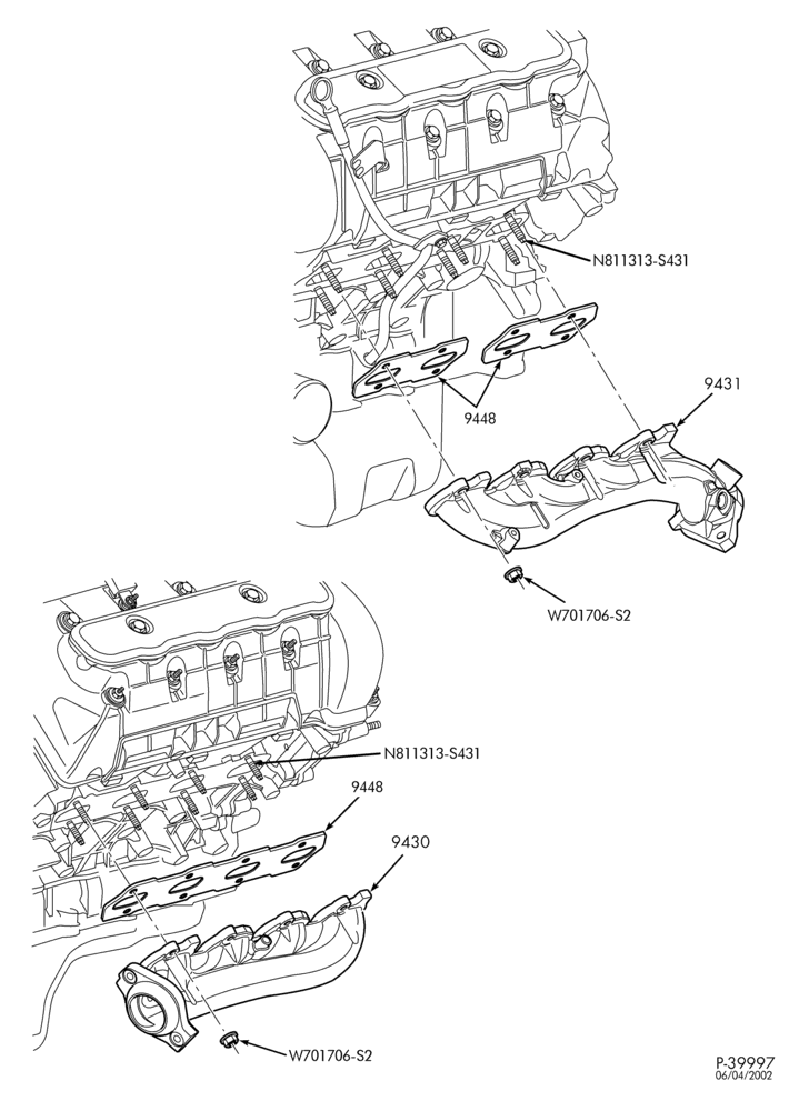 Схема FUEL SYSTEM AND CALIBRATION-Manifold & related parts - exhaust - Marauder
