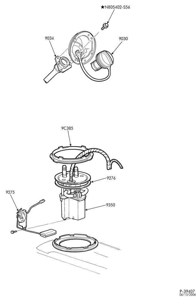 Схема 6 CYL. 3.0L - DOHC-Fuel system - tank installation - Page B
