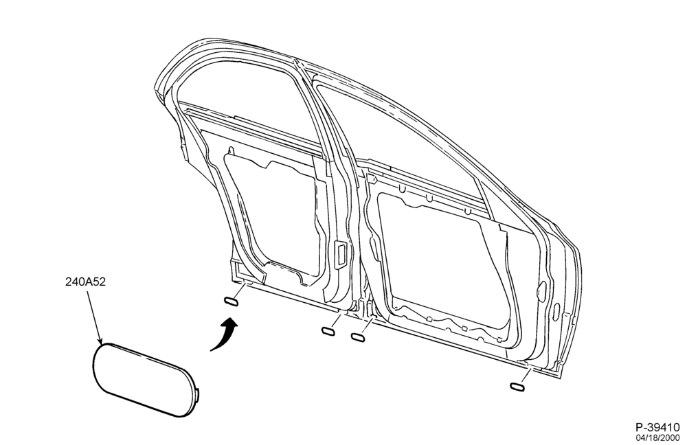 Схема SHEET METAL-Front & rear door drain plug - R.H. & L.H.