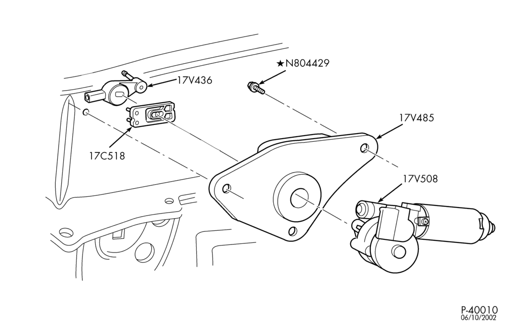 Схема SPEEDOMETER, BUMPERS, MIRRORS AND WIPERS-Windshield - wiper motor - Reman - kit