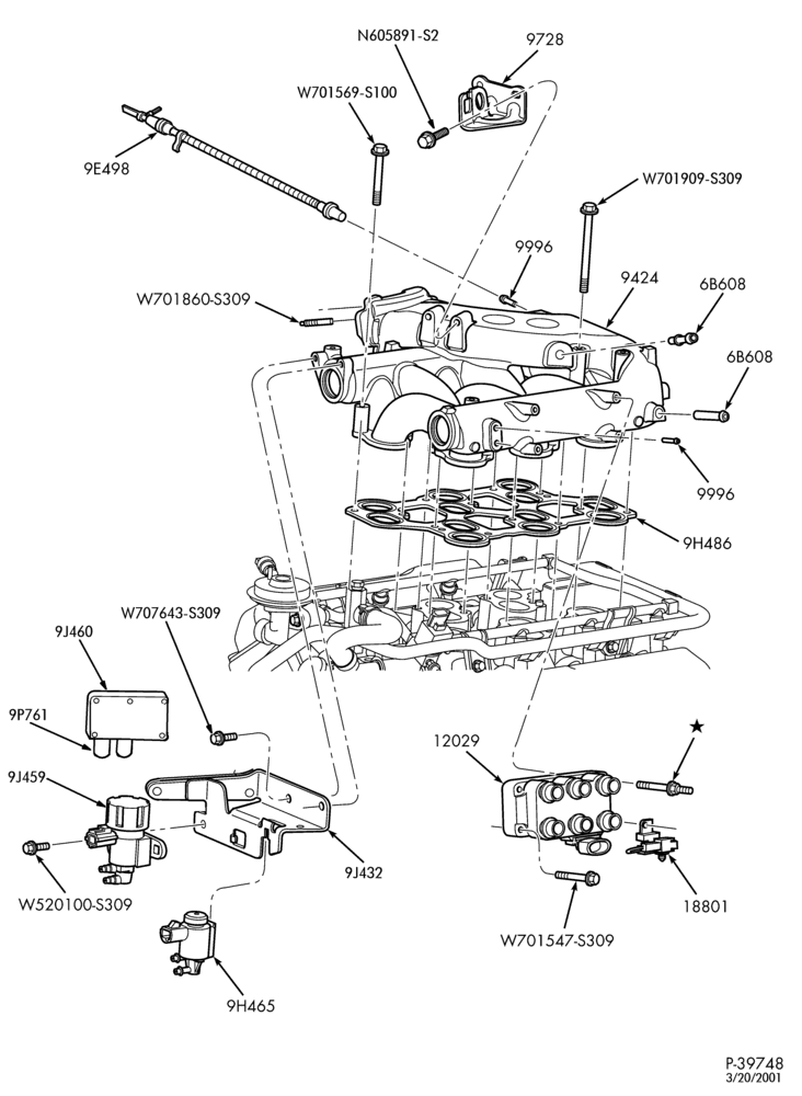 Схема 6 CYL. 3.8L-Fuel injection manifold, injectors, valves & wiring - upper valves & wiring - lower